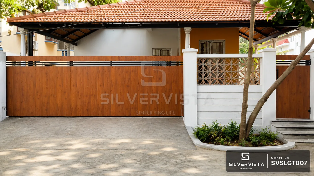 Twin Rail Teak Gate - SilverVista Chennai